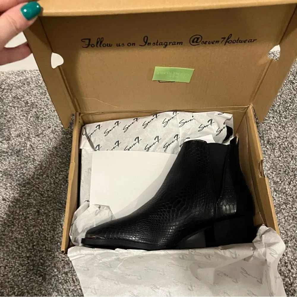 SEVEN7 Madison Python Pointed Bootie